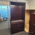 2 Door Storage Cabinet w/ Adjustable Upper Bookshelf Bookcase